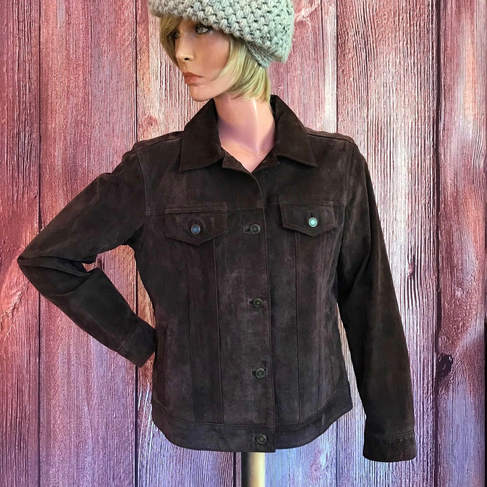 Vintage Brown Suede Leather Jacket